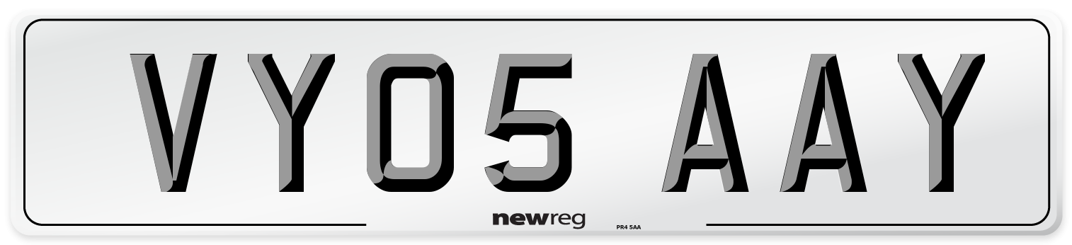 VY05 AAY Number Plate from New Reg